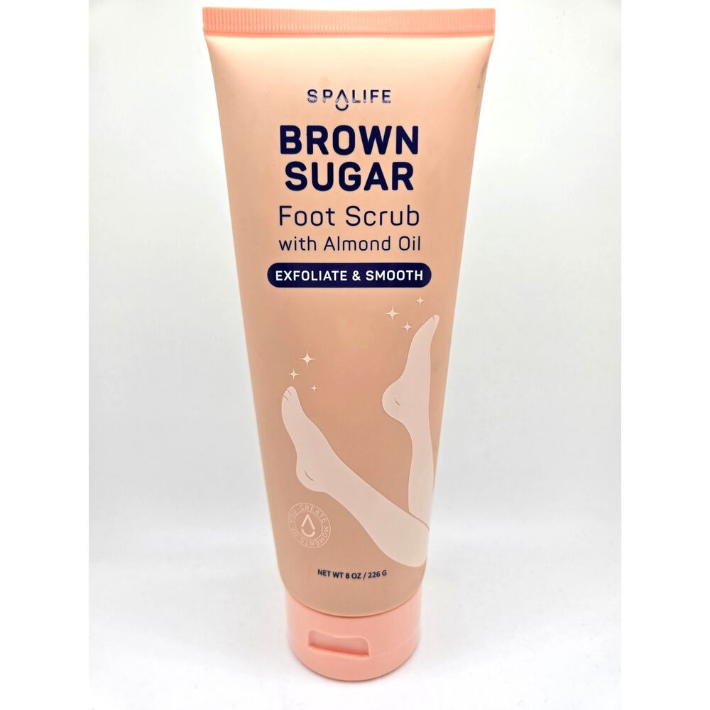 NEW SpaLife Brown Sugar Foot Scrub Almond Oil Exfoliate 8 oz.